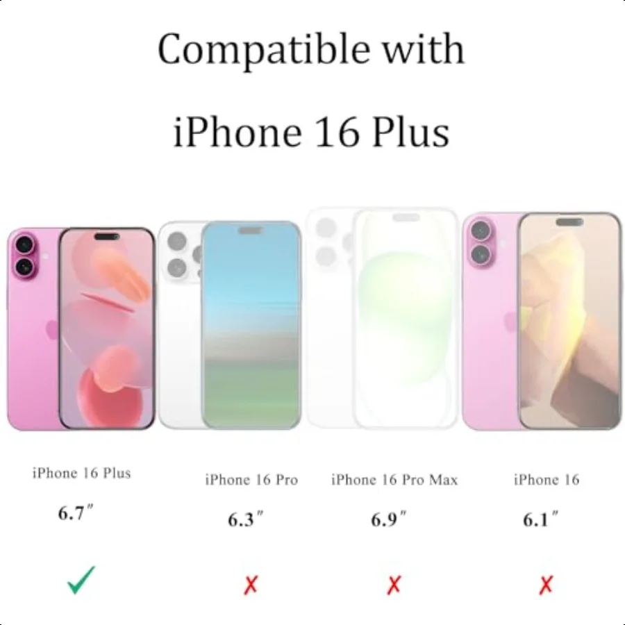 KAREEN 2 Pack Privacy Screen Protector for iPhone 16 Plus 6.7Inch Anti Spy Private Tempered Glass Film Easy to Install Anti Scr