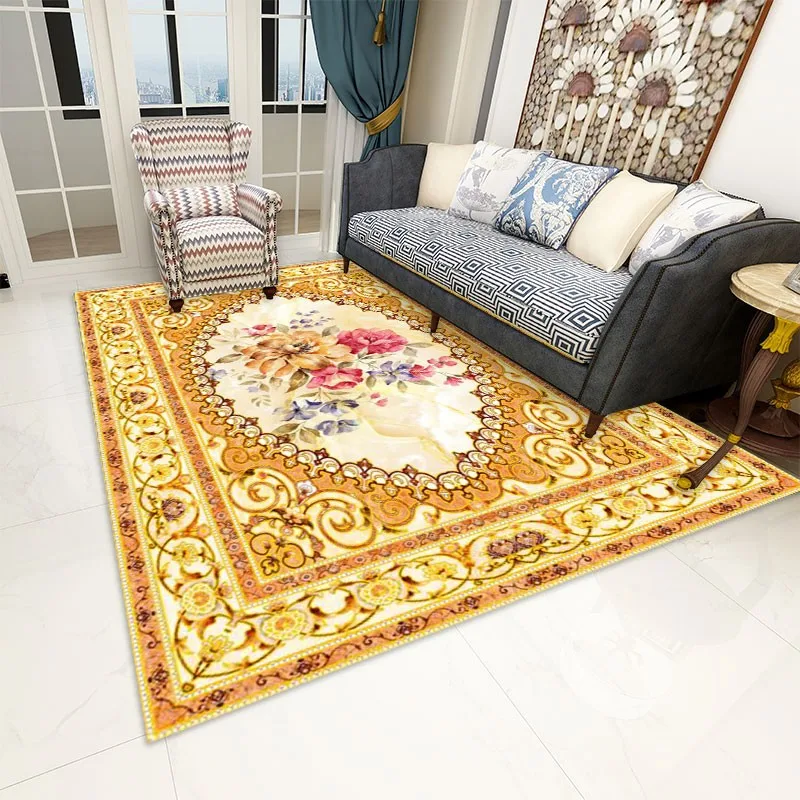 Reese Velvet Fleece Living Room Carpet Bedroom Large Rugs Parlor European Acanthus Honeysuckle Floral Floor Protector Decor Mats