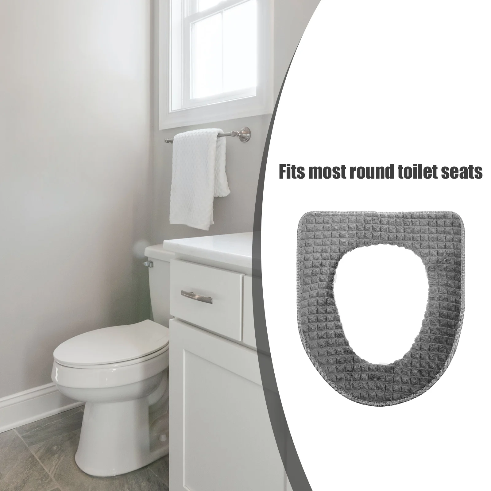

1Pcs Winter Toilet Seat Cover Thick Flannelette Fabric Cushion Zipper Pad Washable Reusable for Home Office Bath