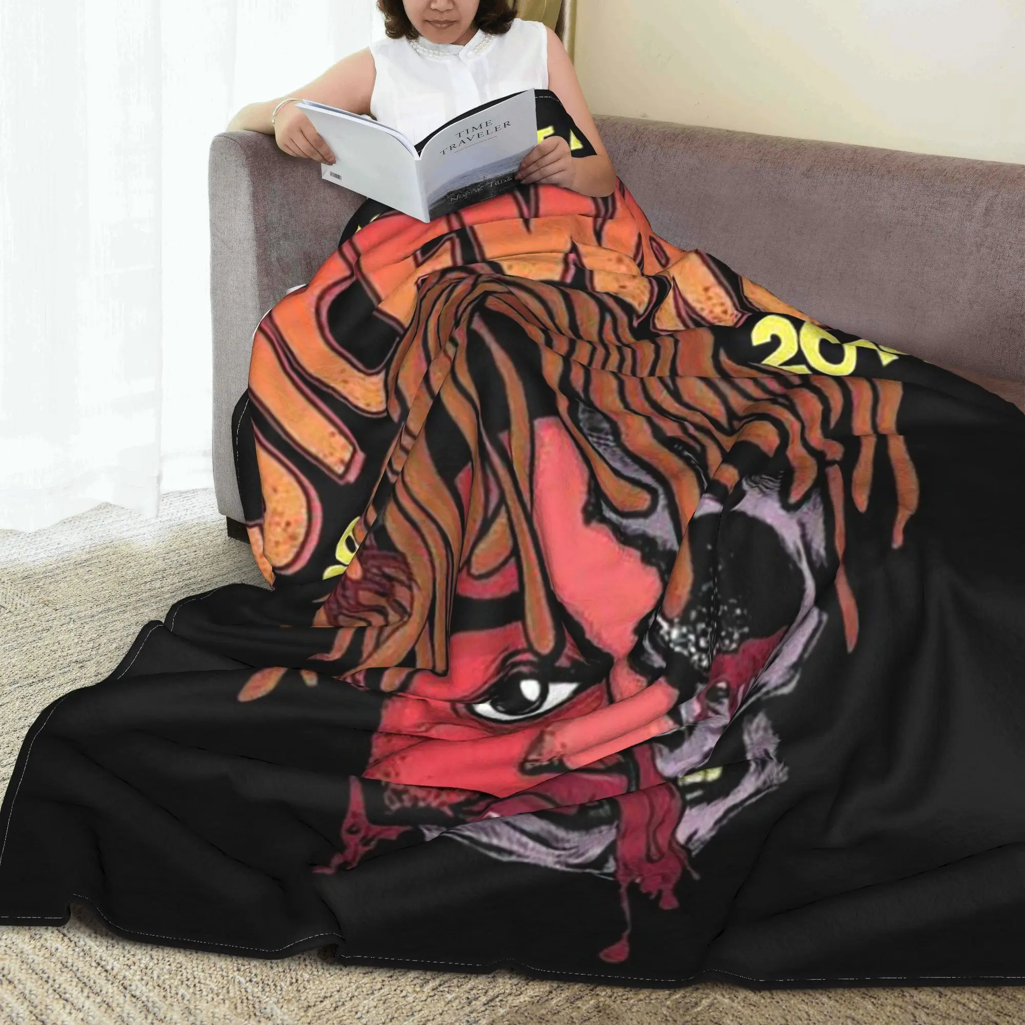 Juice Music Wrld The Party Never Ends Blanket Warm Flannel Sofa Throw Blanket for Home Bedroom Outdoor Throws Bedspread Quilt