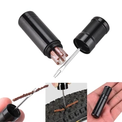 Bicycle Tubeless Tire Repair Tool with Rubber Strips MTB Bike Tire Puncture Repair Rubber Bacon Strips and Insertion Tool Kit