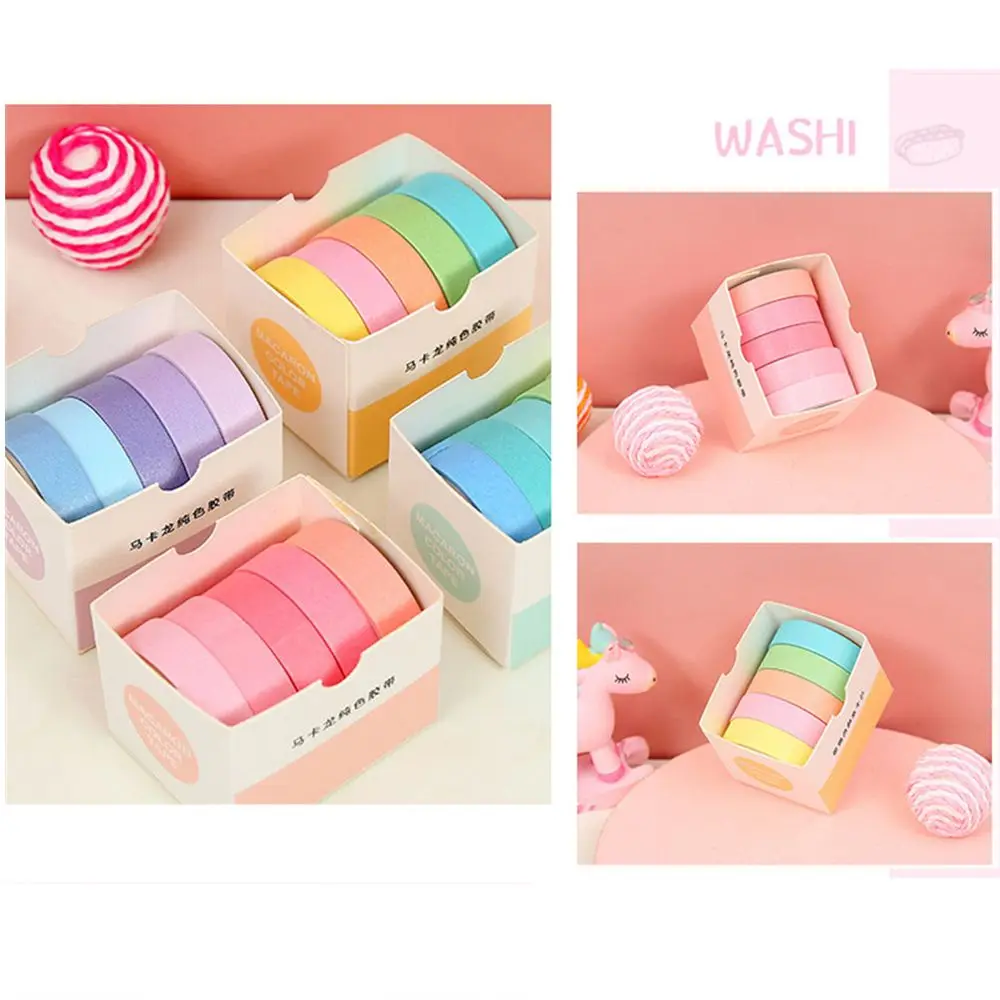 Washi Tape Set Decorative Masking Tape Cute Scrapbooking Adhesive Tape School Stationery Supplies