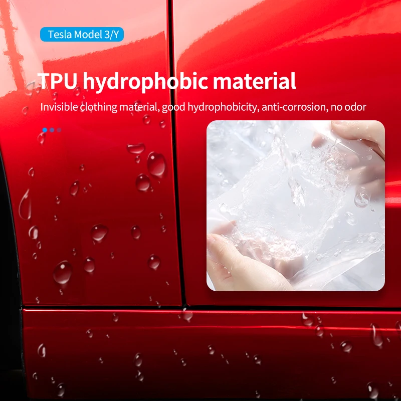 Short Transparent TPU Door Mudguard Film for Tesla 2024-25 Model 3 – Refit Paint Protection Sticker