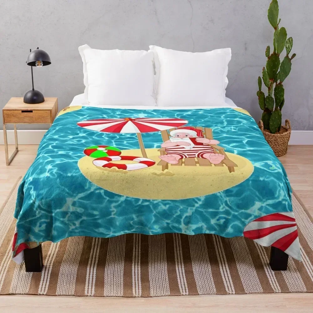 

xmas beach santa claus Throw Blanket Thins For Sofa Thin Luxury Throw Bed Blankets