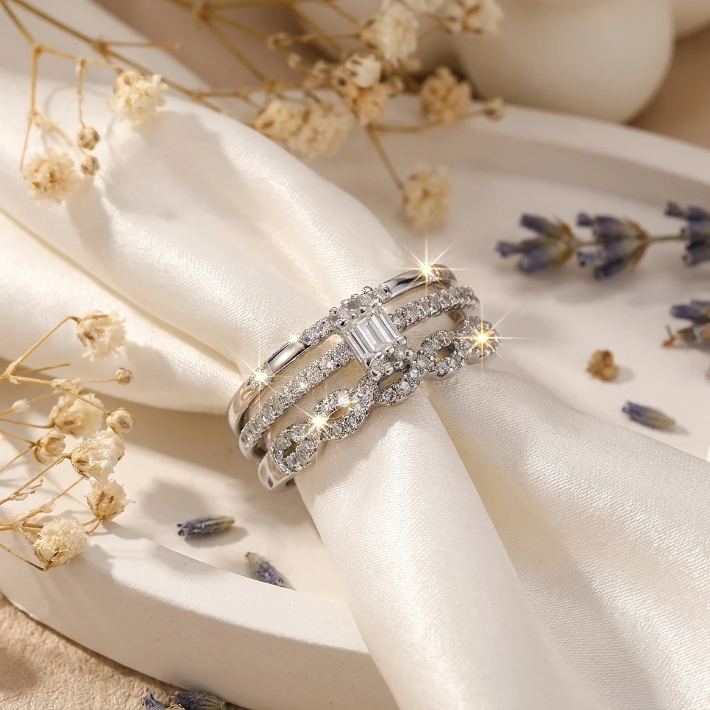 Zuckerwürfel-Design Kubischer Zirkonia Kupfer Geschlossener Ring für Frauen Quadratischer Minimalistischer Glitzernder Stapelbarer Feiner Fingerschmuck – Detail 6