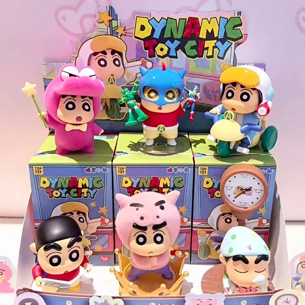 Figura de Acción de Crayon Shin-chan de TOPTOY con Licencia Oficial, Serie City, Minifigura Construible, Adorno de Escritorio, Mercancía de Anime