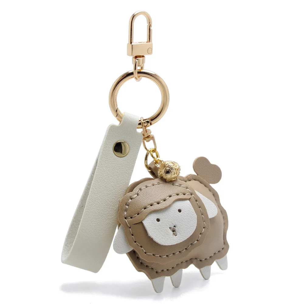 Lindo cordero cuero Animal muñeca coche llavero bolso colgante accesorio