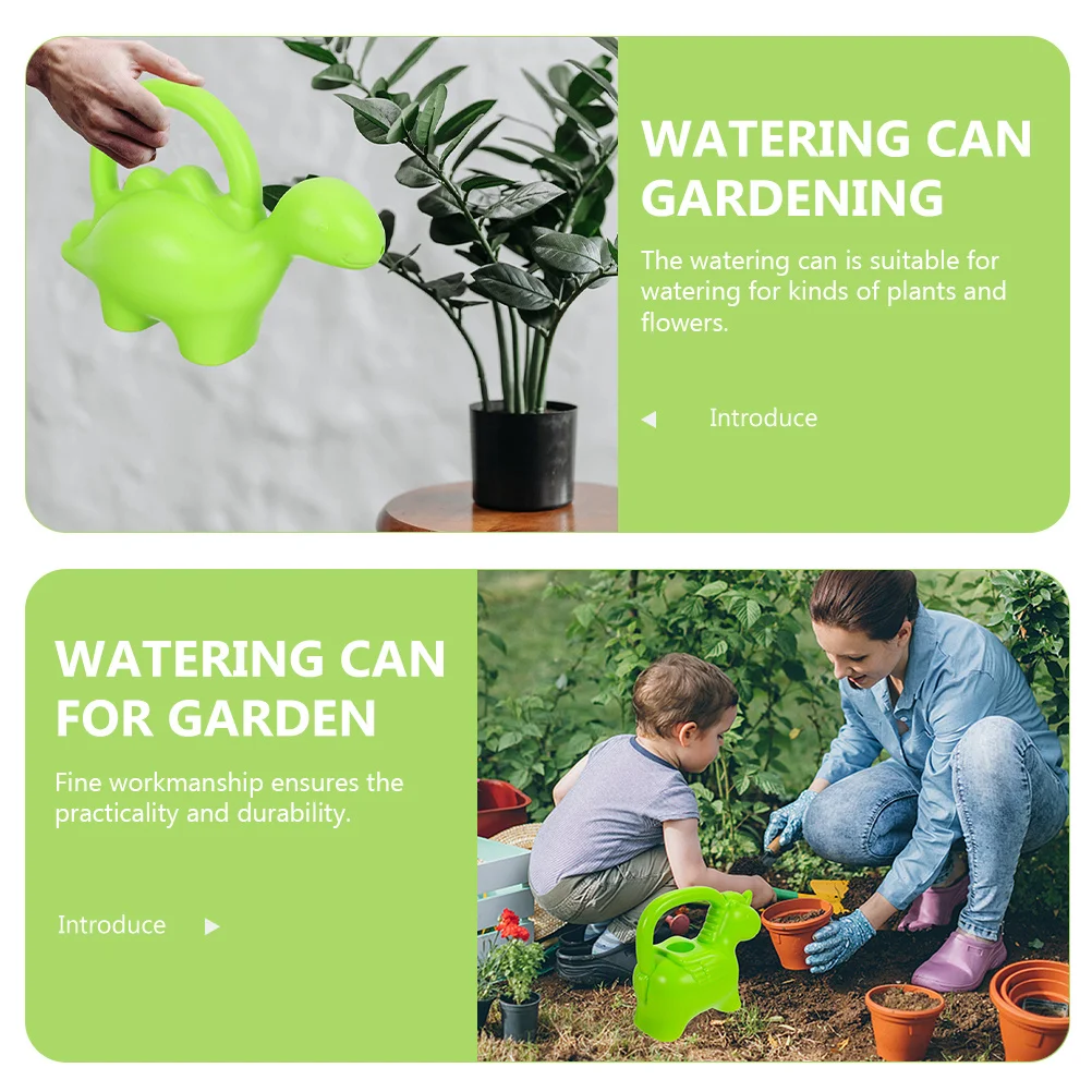 2 szt. Małe konewki ogrodowe w kształcie kreskówkowych dinozaurów i jednorożców, przenośne plastikowe konewki do podlewania roślin sukulentów, do użytku wewnątrz i na zewnątrz.