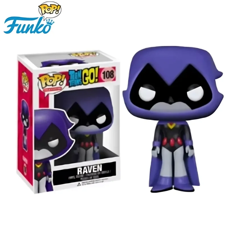 Funko POP Adolescente RAVEN 108 # ¡Los titanes van! Colección de figuras de acción de muñecos de vinilo, modelo de edición limitada para juguetes para niños