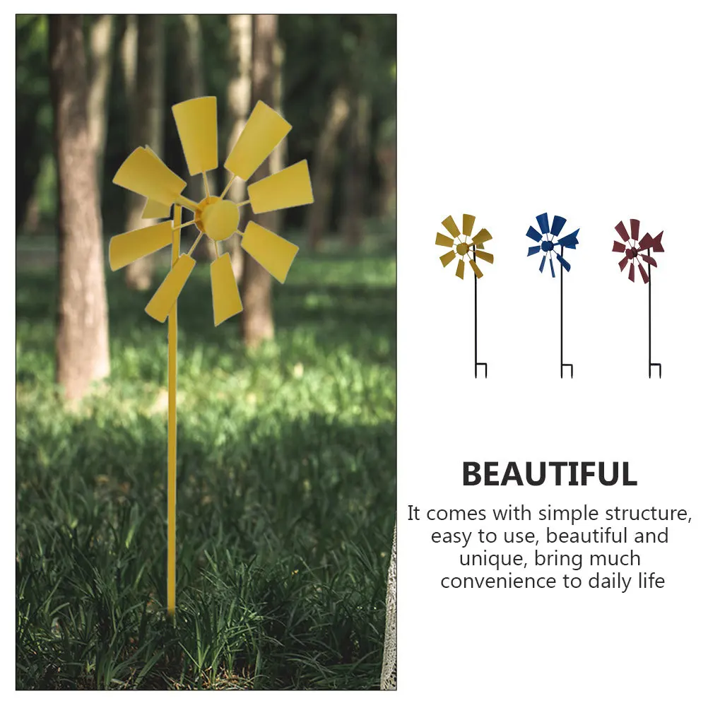 

3 Pcs Decorations Metal Yard Windmill Garden Pinwheel Decorative Pinwheels Courtyard