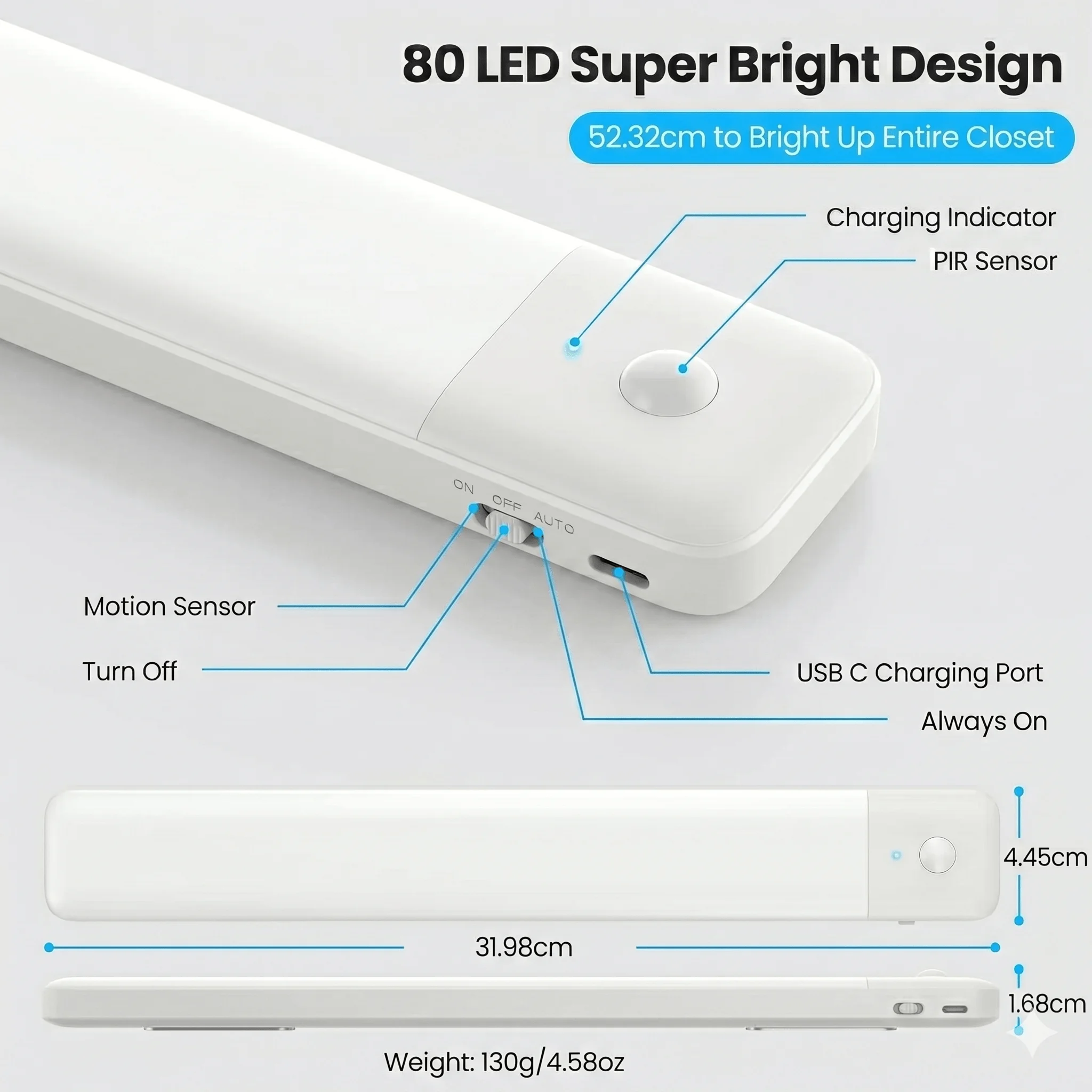 80 LED under Cabinet Light 12. - Ldr Light Sensor 评论和价格