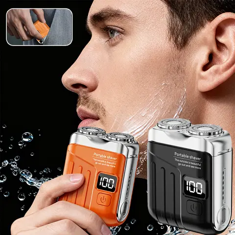 미니 스마트 전기 면도기 듀얼 블레이드 충전식 휴대용 무선 분리형 트리머 얼굴 수염 및 헤어용 미니 스마트 전기 면도기 듀얼 블레이드 충전식 휴대용 무선 분리형 트리머 얼굴 수염 및 헤어용