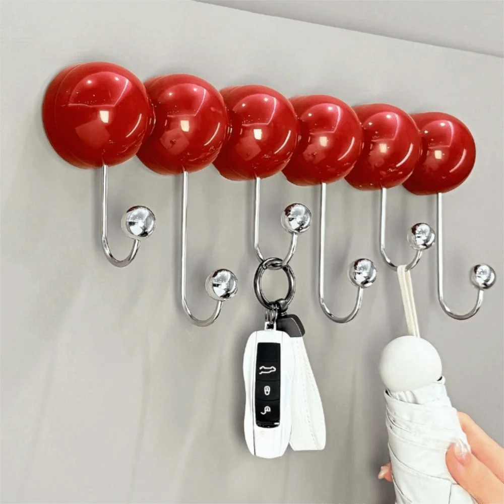 

Row Hook No Marks Suction Cup Hook Durable Multifunctional Wall-Mounted Hook Removable Clothes Storage Rack Bedroom