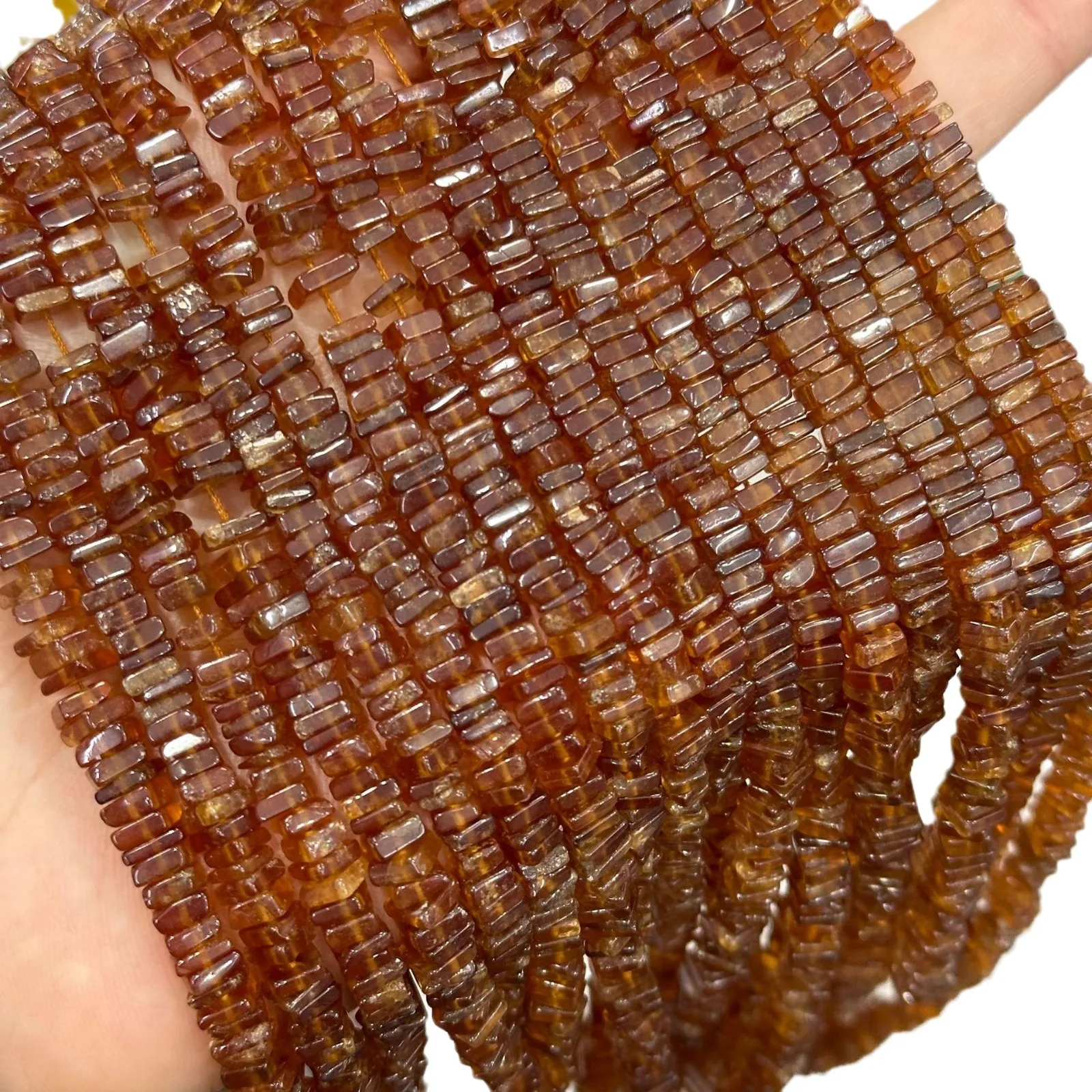 

5А оранжевый гранат roundelle sruqre граненый 3-5 мм 38 см оптовая продажа для ювелирного ожерелья своими руками свободные бусины