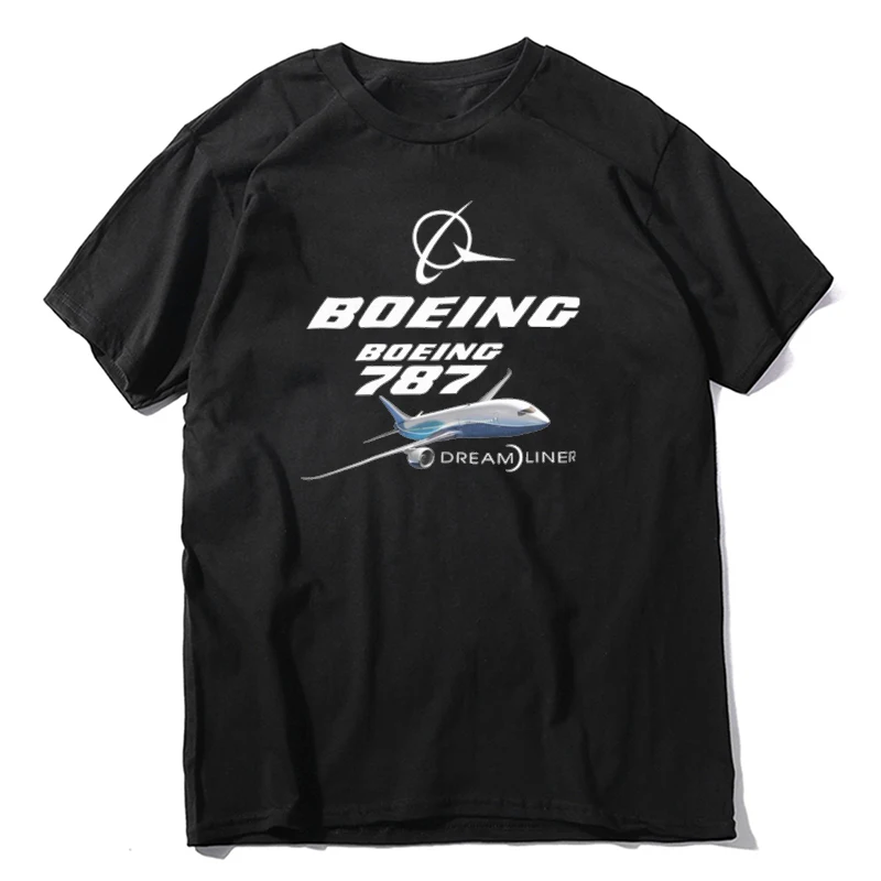  Novelty Tees Short Sleeve  Pure Cotton Plus Size Tops Boeing 787 Dreamliner Airplane for Men Women  Merchandise