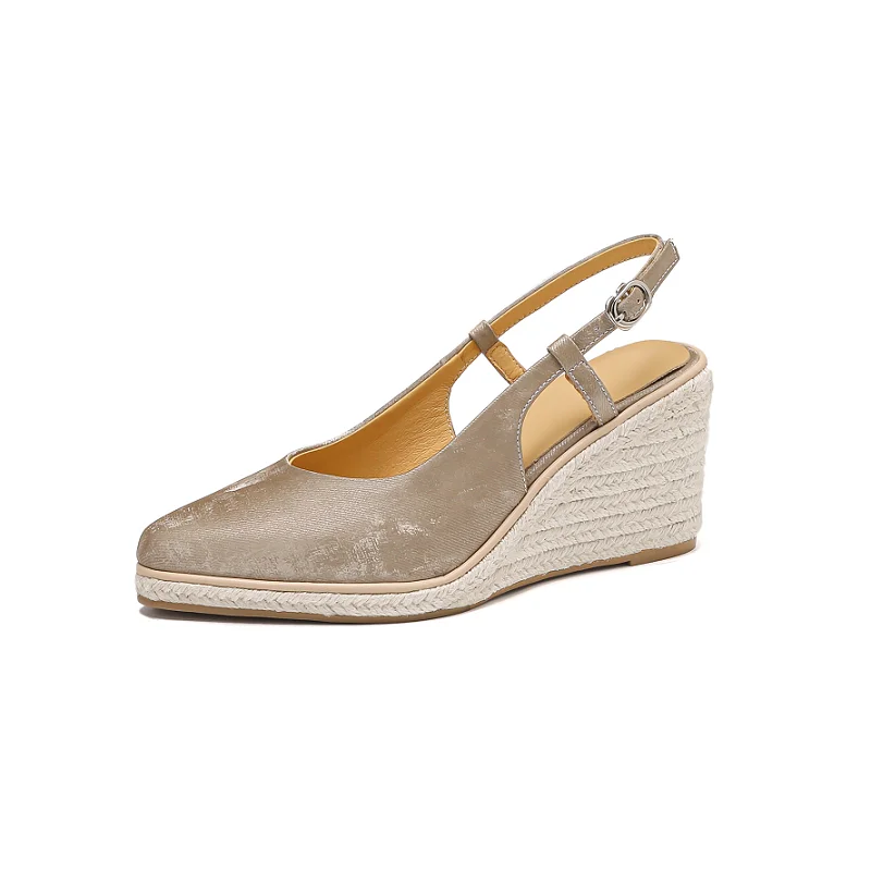

Women’s Wedge Sandals Shoes High Heel Sandals Elegant Ladies Summer Hemp Espadrilles Sandals Apricot Green Shoes