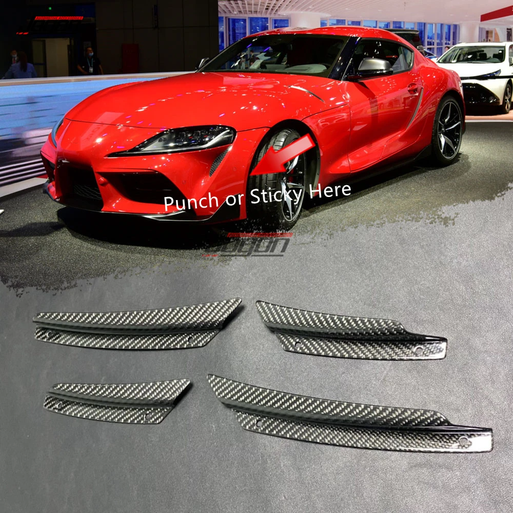 new Front Bumper Lip Splitter Fins For Toyota Supra MK5 2019 2020 2021 2022 Body Spoiler Canard Valence Chin