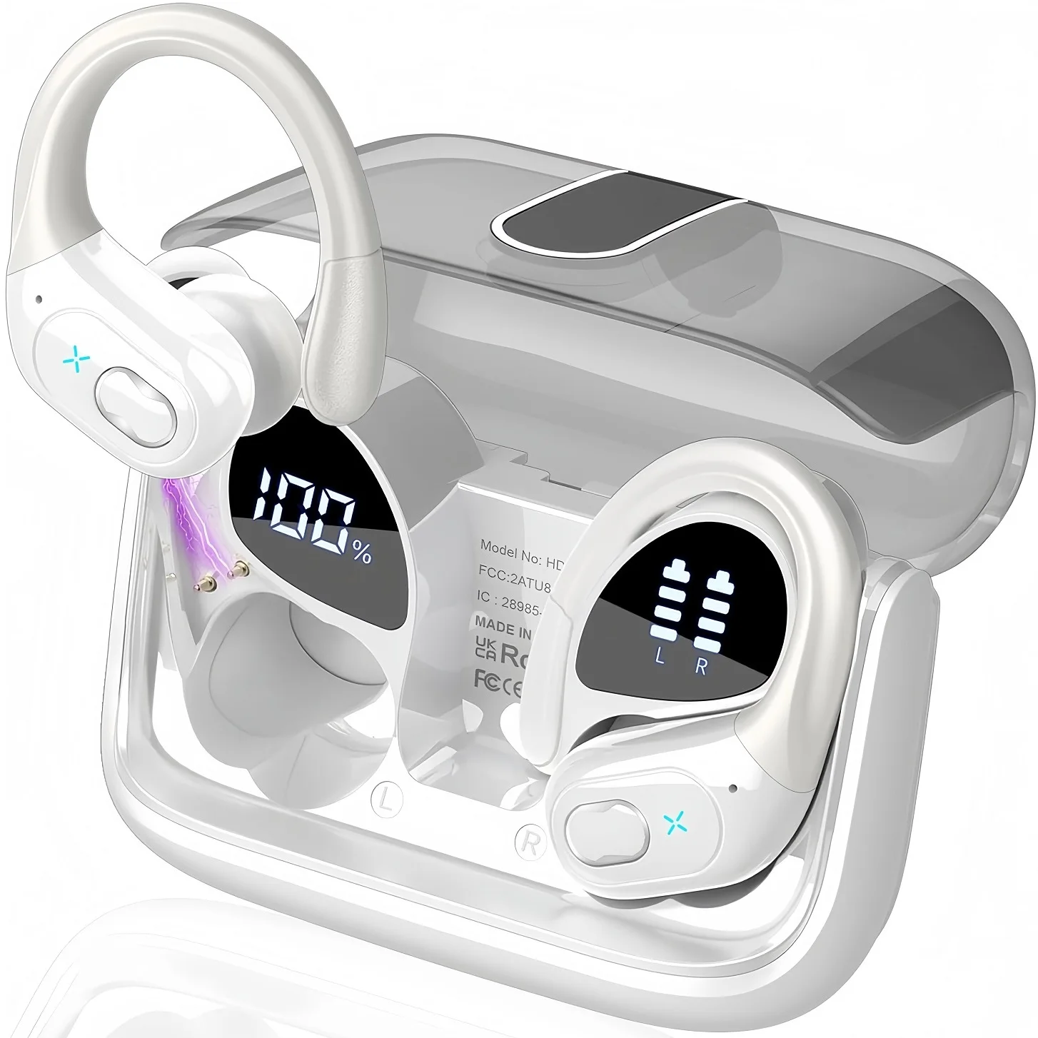 

2025 New Design Wireless Earbuds Bluetooth 5.4,Sport Earhook Headset,HiFi Stereo Sound & Noise Cancelling,Waterproof for Running