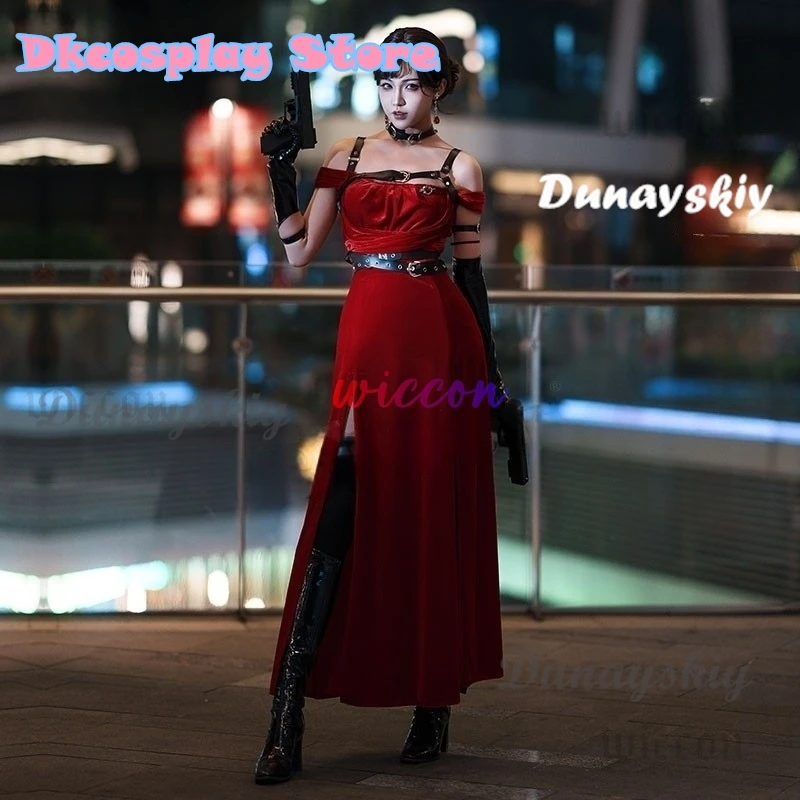 Love And Deepspace Rotes Kleid The Darkness Is Beautiful Roter Samt Heldinnen Cosplay Kostüm Spiel Party Uniform Stiefel