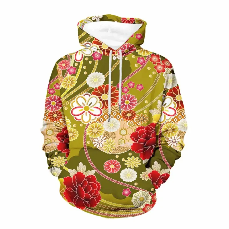 Autumn Floral 3D Print Hoodies Men Women Fashion Casual Sweatshirts Oversized Long Sleeve Hoodie Pullovers Tracksuit Clothing