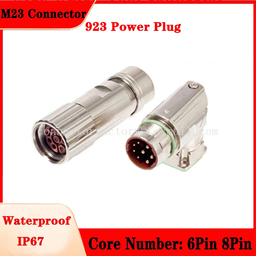 

M23 Connector M923 Aviation Male Female Plug Socket 6 8-core Power Cable Servo Motor Connector Drag Chain Cable Connector