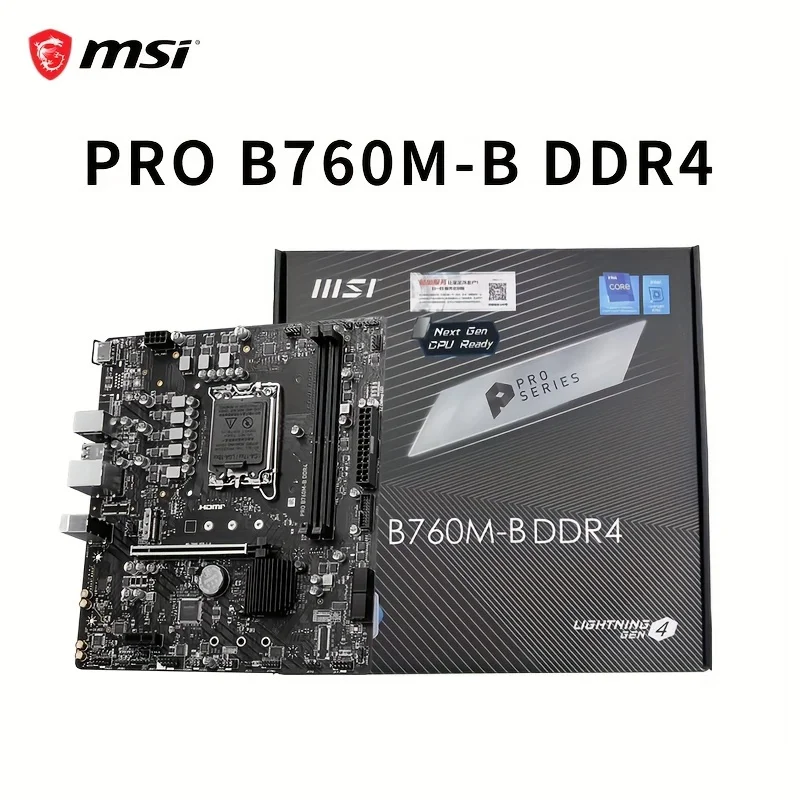 

MSI PRO B760M-B DDR4 Поддержка процессора 13400F/14400F/13490F (Intel B760/LGA1700) Игровой ПК «сделай сам», материнская плата игрового компьютера
