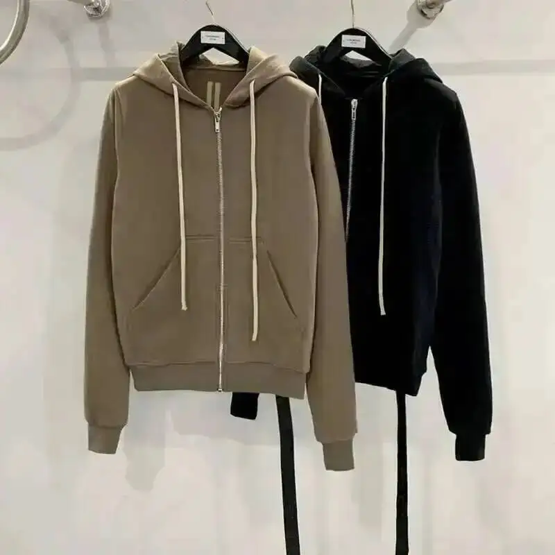 HKSH Spring New Men's Tide Punk Dark Hoodie Classic Black Coat Zipper Cardigan Hooded Long Sleeve Sweater Chic Sweatshirt HK0794 — zdjęcie 6