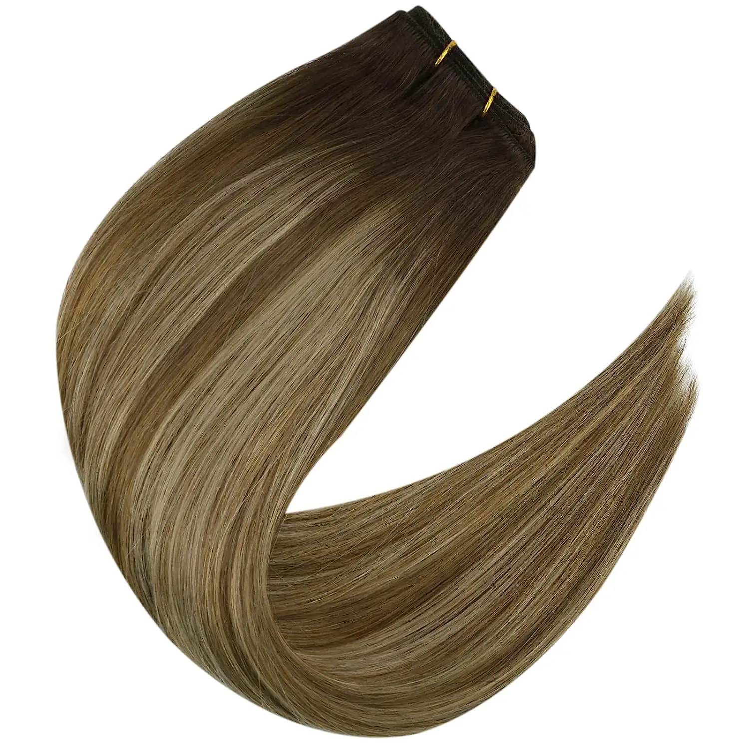 Full Shine Haar bündel 100% Echthaar Schuss verlängerungen Ombre Blondine 100g nähen in seidig gerade Remy Haut Doppels chuss