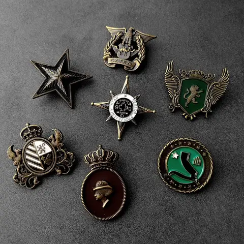 영국 복고풍 스타일 배지, 캐주얼 액세서리, 해군 및 육상 금속 아카데미 영국 스타일 복고풍 스타 배지