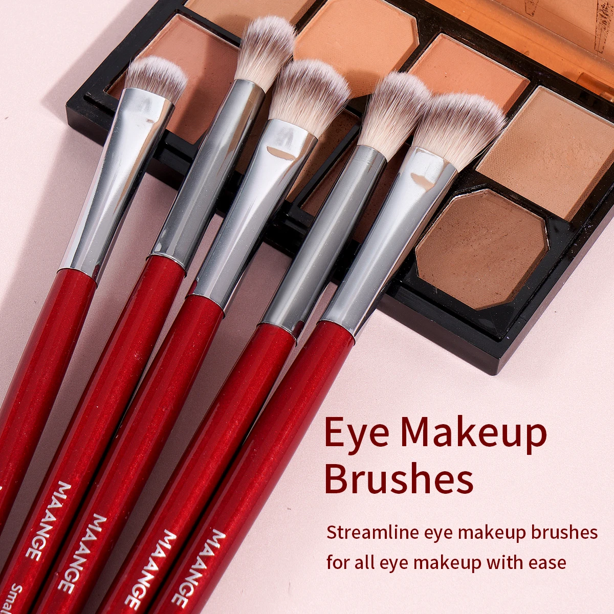 مجموعة فرش مكياج احترافية من MAANGE مكونة من 9 قطع من بودرة الأساس الاصطناعية الفاخرة وخافي عيوب ظلال العيون وأحمر الخدود ومجموعات فرش المكياج