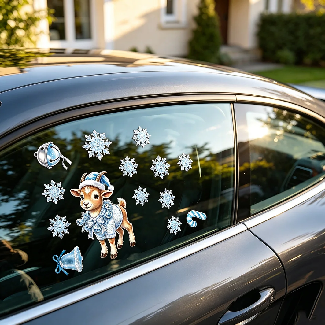 Cute and adorable snow lambs—super charming,beautiful and cozy,and full of personality—perfect for cars,glass doors,and windows.