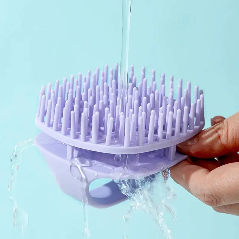 Silikonowa szczotka do włosów do użytku domowego, szczotka do masażu skóry głowy, szczotka do włosów do użytku na sucho i na mokro, ręczna szczotka do włosów.