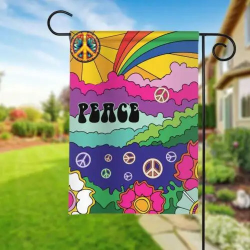 Love Peace Flag Peace Sign Hipple Soul Flag Hippie Style Flag Be Kind Hippie