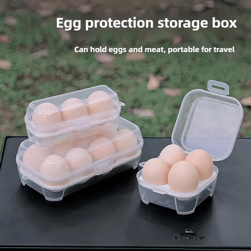 ISE MOUNT Outdoor egg storage box with egg tray portable transparent plastic box 8 grids 4 grids 3 grids beauty blender packagi