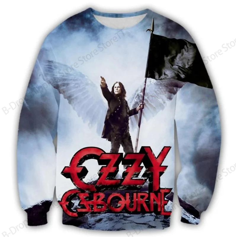 Фото Новая мужская футболка с длинным рукавом и 3D-принтом рок-группы Ozzy Osbourne, винтажный стиль, модные топы в стиле хип-хоп для мужчин и женщин, коллекция 2026 года