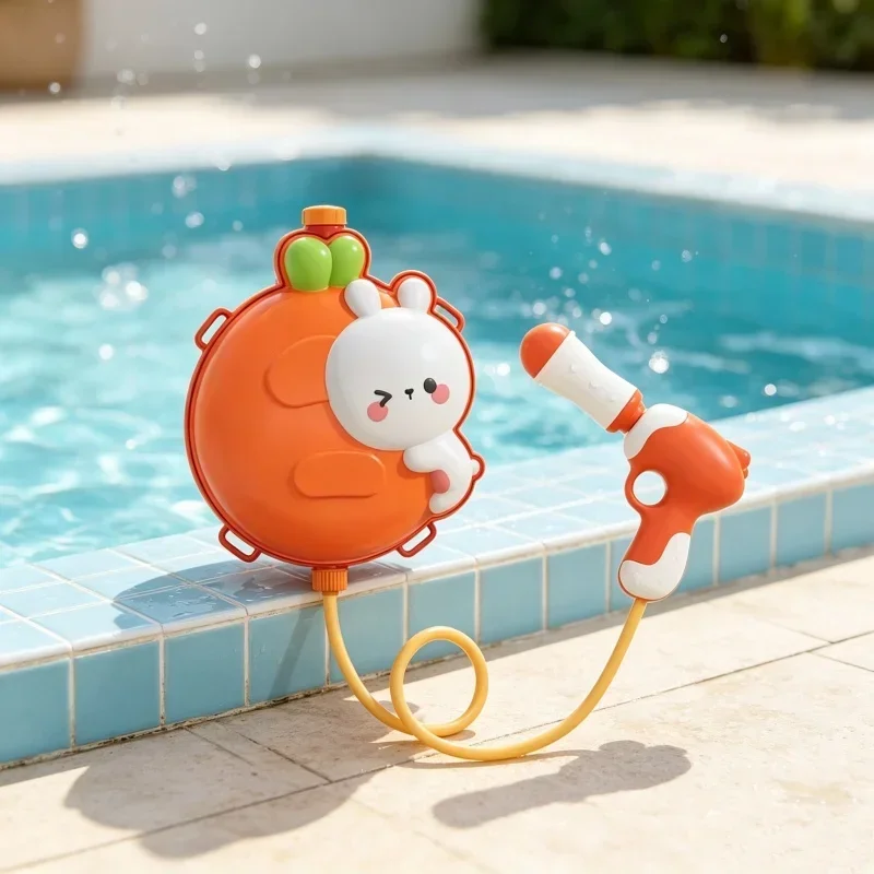 Animal Shape Backpack Water Gun Large Capacity Pull Sprayer Portable Long Hose For Summer Beach Pool Lawn Outdoor Water Activity