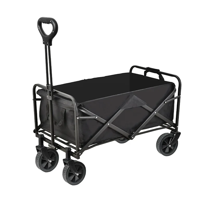 Lightweight portable folding utility grocery shopping cart 220lb foldable camping wagon with flexible handle
