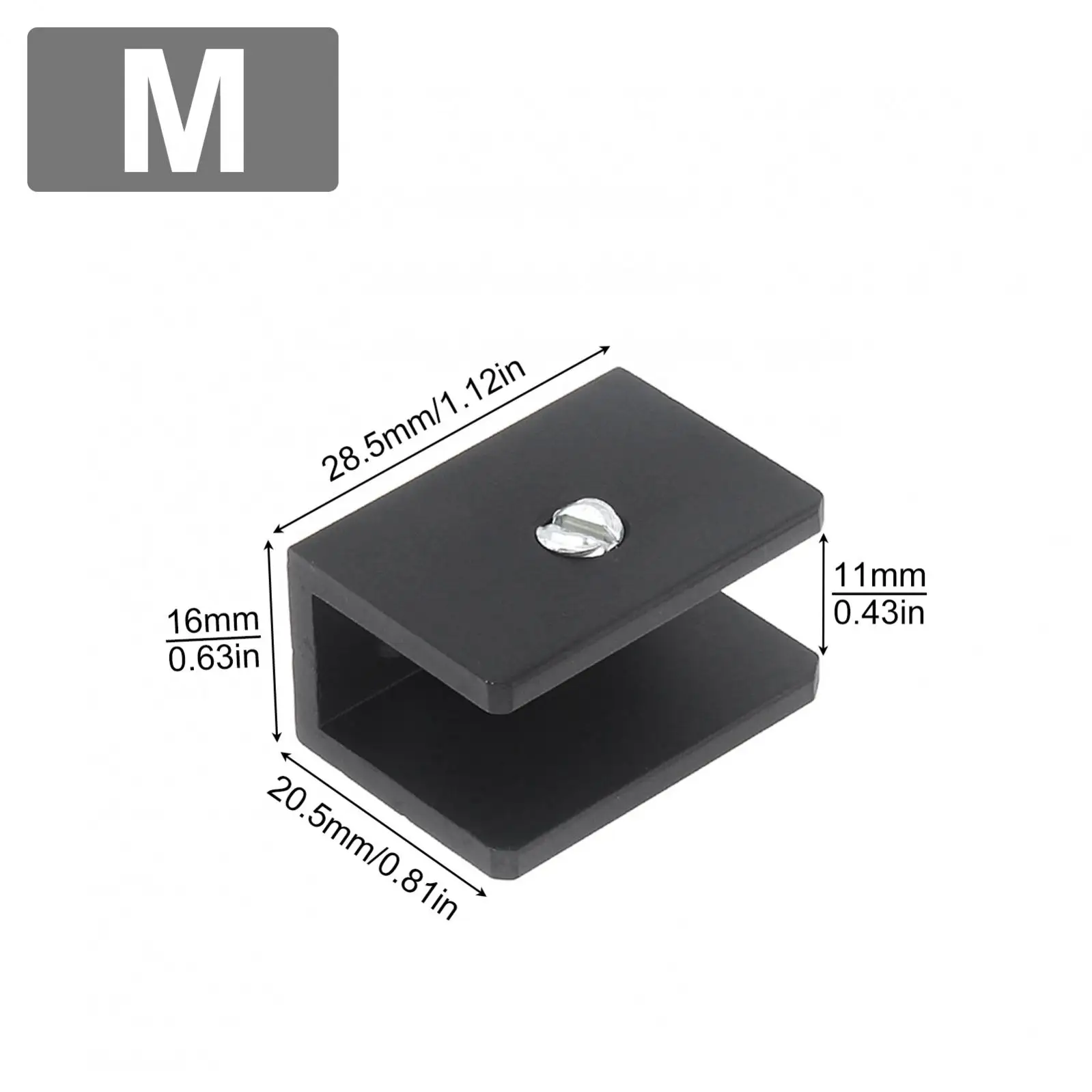 1 Piece Aluminum Alloy Square Glass Clip Fixed Support Bracket S/M/L for 6-12mm Glass Thickness Fixed Panel U Clamp