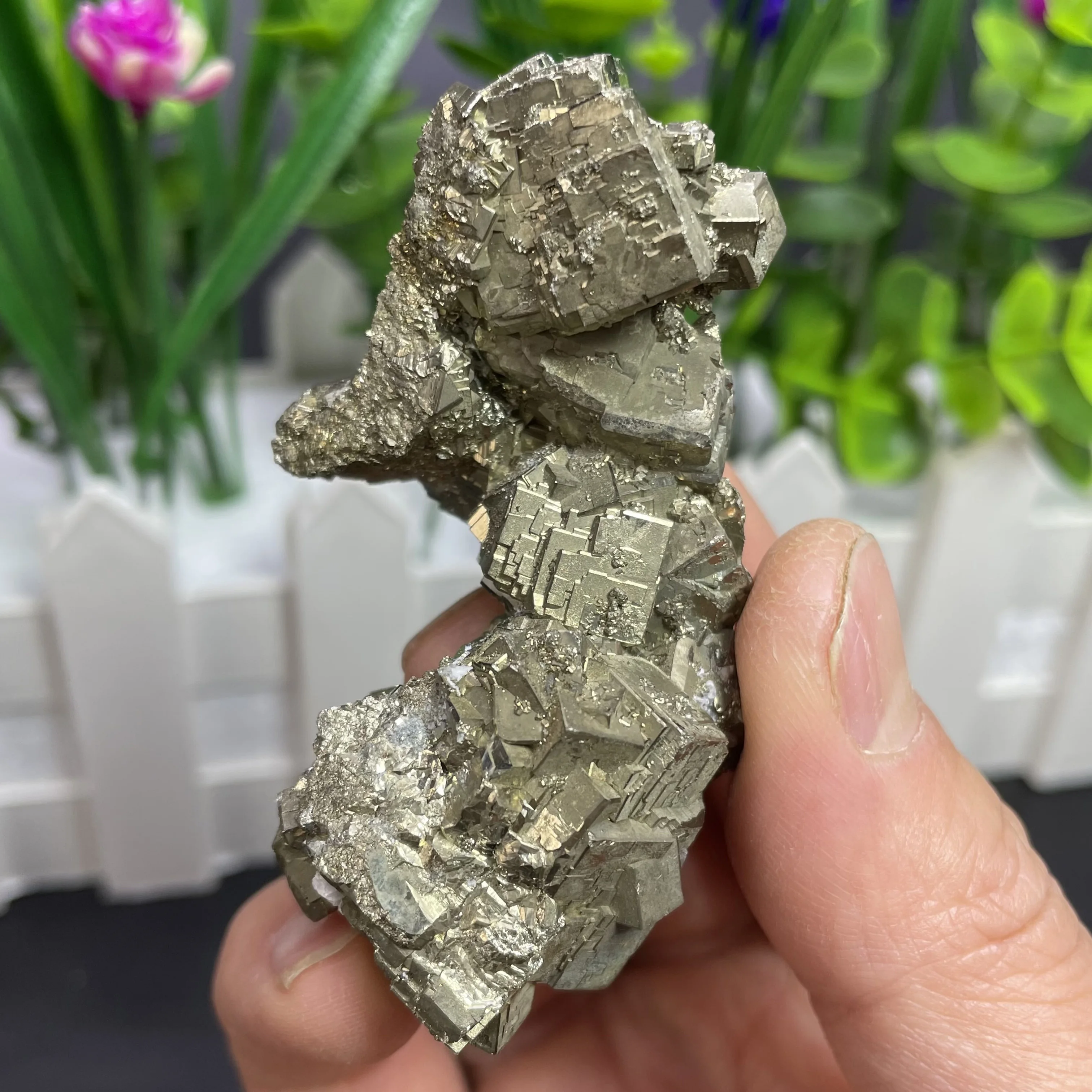 93g Natural Step Pyrite Chalcopyrite Crystal Mineral Raw Teaching Specimen Collection Healing Stone Home Decor