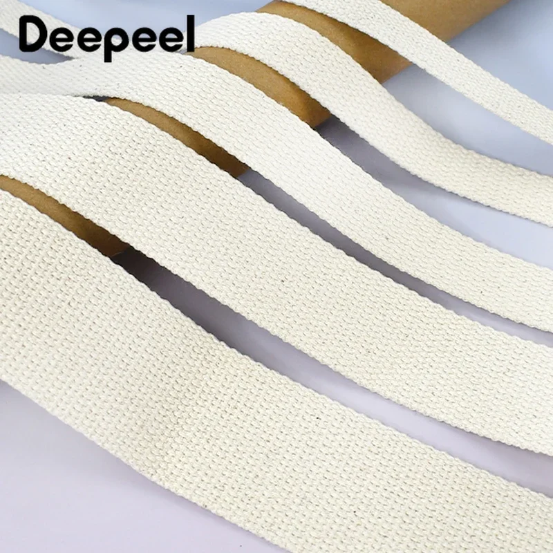 9M 10-50mm Beige Cotton Webbing Canvas Bag Strap To The Meter Backpack Nylon Tape Sewing Belt Sling Decoration Band Accessories