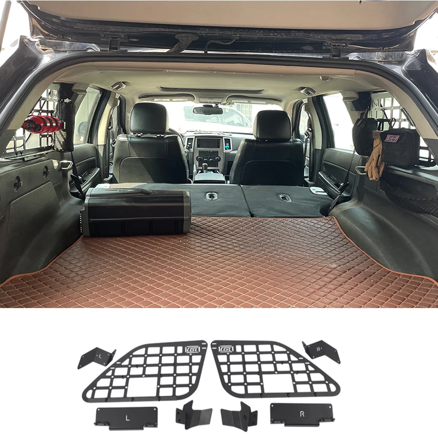 

For Jeep Grand Cherokee WK 2005-2010 Side Window Bracket Modification Storage Panel Rear Trunk Debris Rack Storage Molle panel