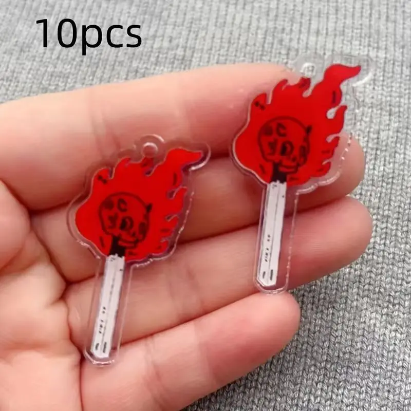 10pcs acrylic skull pendant, DIY jewelry making earrings necklace keychain accessories view 5