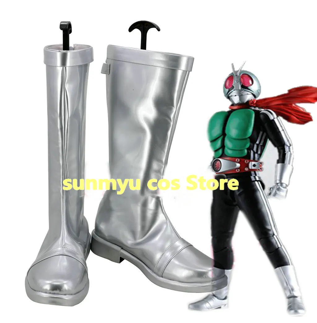 Kamen Rider Silver รองเท้า Cosplay Custom ขนาด Masked Rider คอสเพลย์