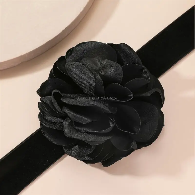 Collier ras cou fleur velours cou Rose cou Camellia Goth Vintage cou