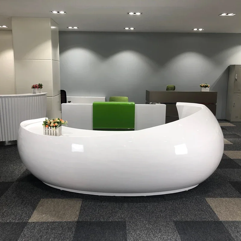 Modern Luxury Reception Desk Counter L Shape Salon Reception Desk Sale Reception Round Counter Round