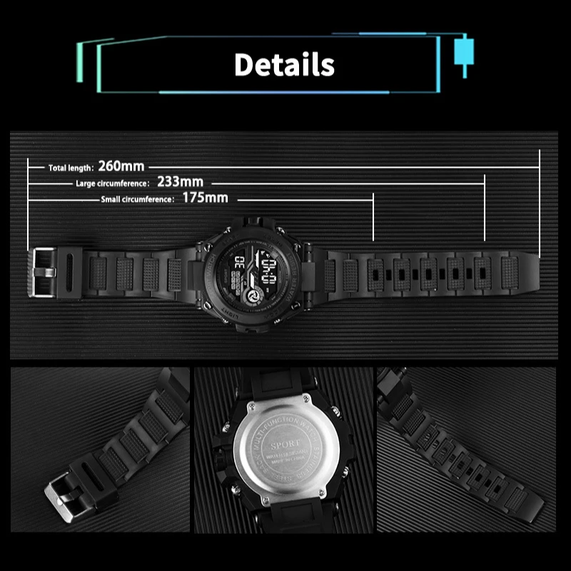 Simple Outdoor Sports Electronic Watch, Multi-Functional LED
