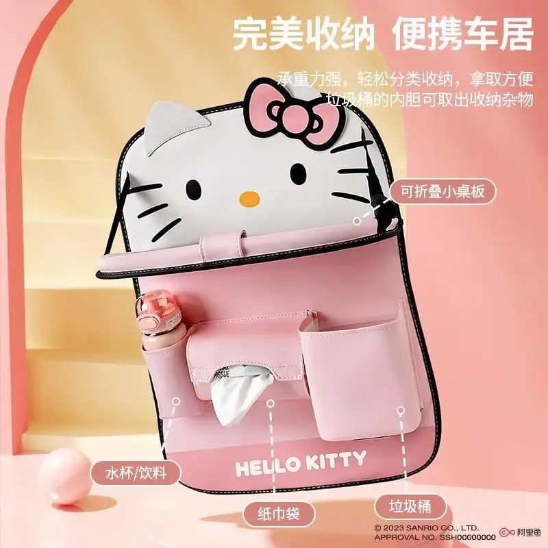 سانريوس مرحبا كيت مقعد السيارة الخلفي حقيبة التخزين الكرتون مركبة شنت تخزين معلقة حقيبة طوي تخزين السيارة الرف سيارة الديكور