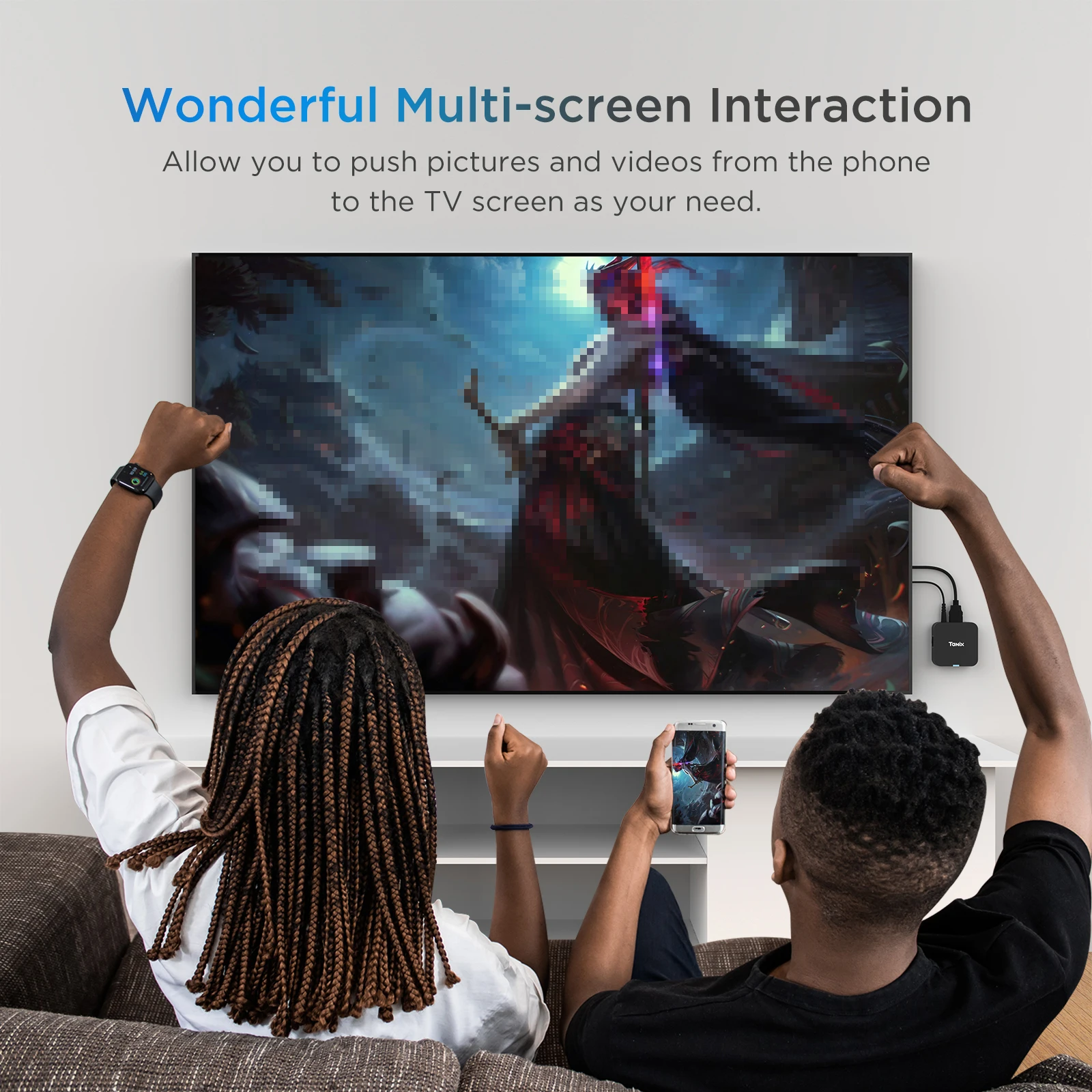 Tanix TX1 Android TV Box Allwinner H313 Quad Core 2.4G Wifi Bertenaga oleh DC 5V 2A