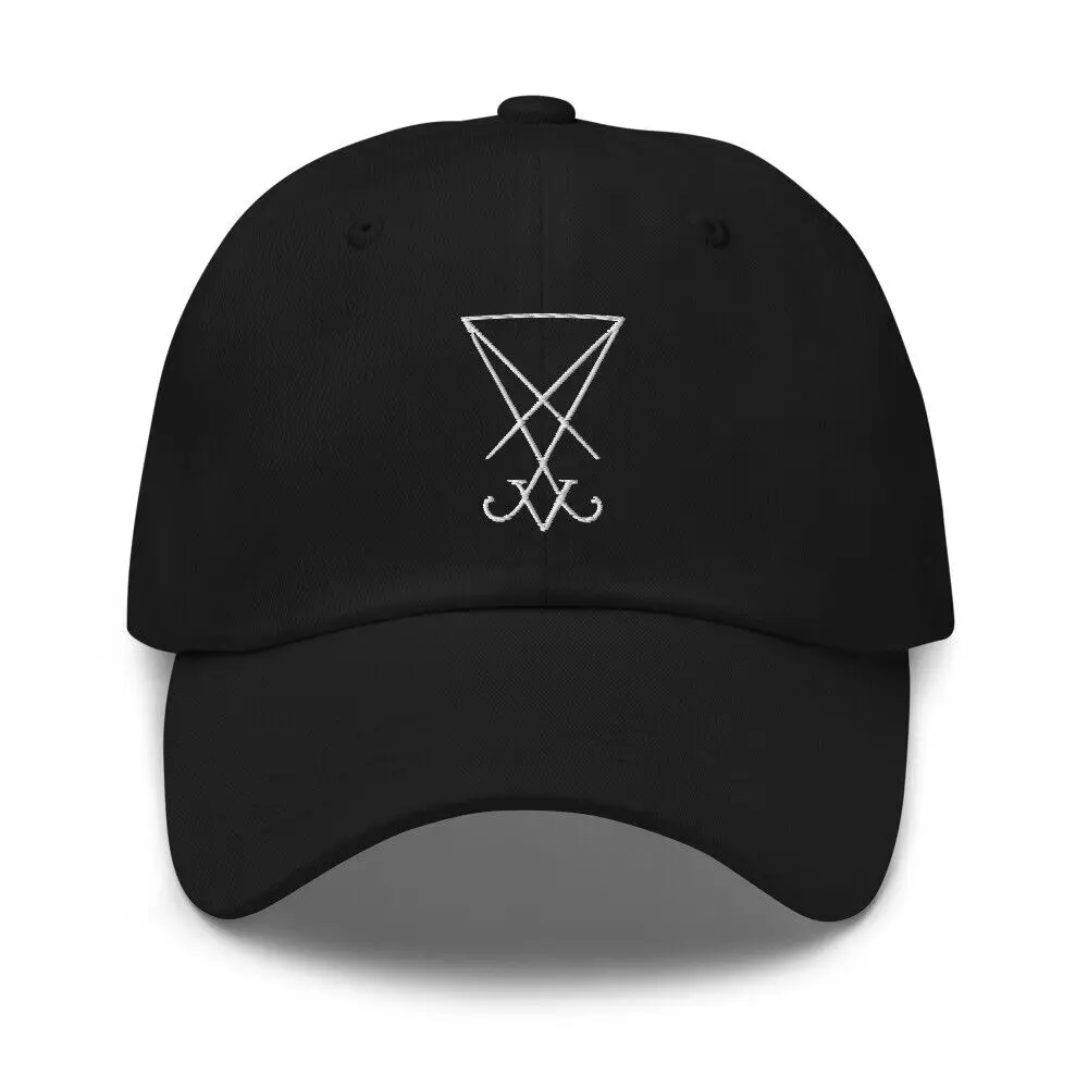 White Sigil of Lucifer Symbol The Seal of Satan     Baseball Cap Dad hat