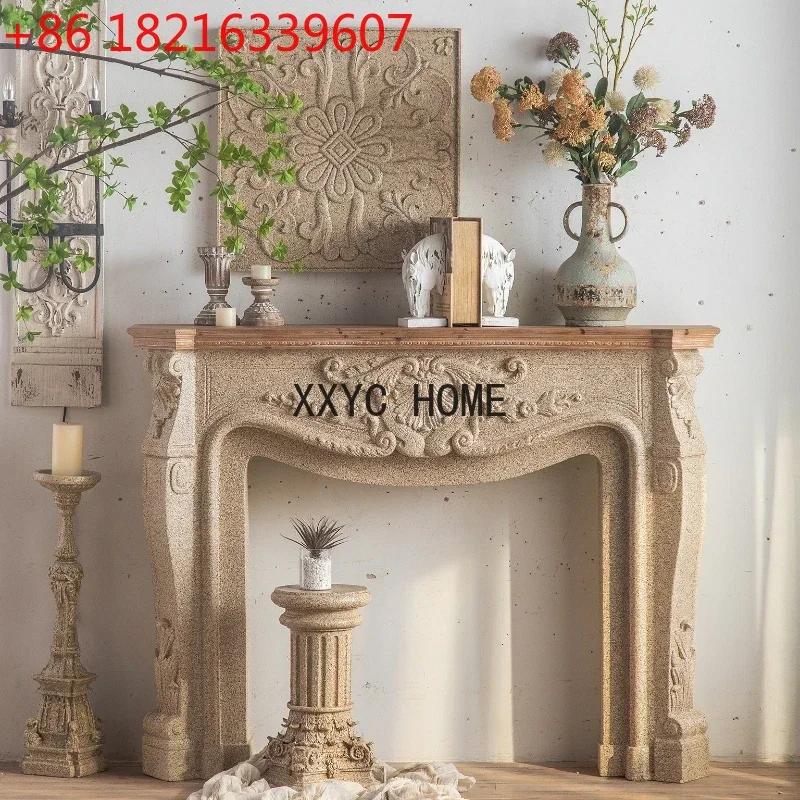 

Console Wall-Mounted Photographic Ornaments Embossed Fireplace Shelf